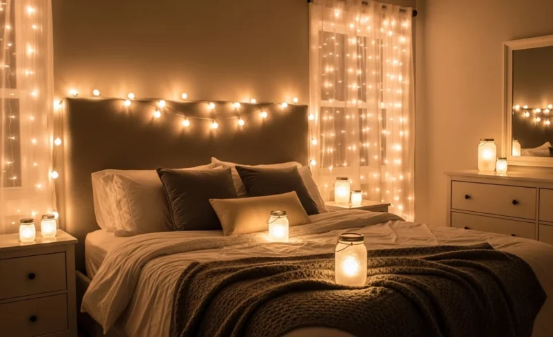 15 DIY Christmas Lights Ideas for Bedroom Decor