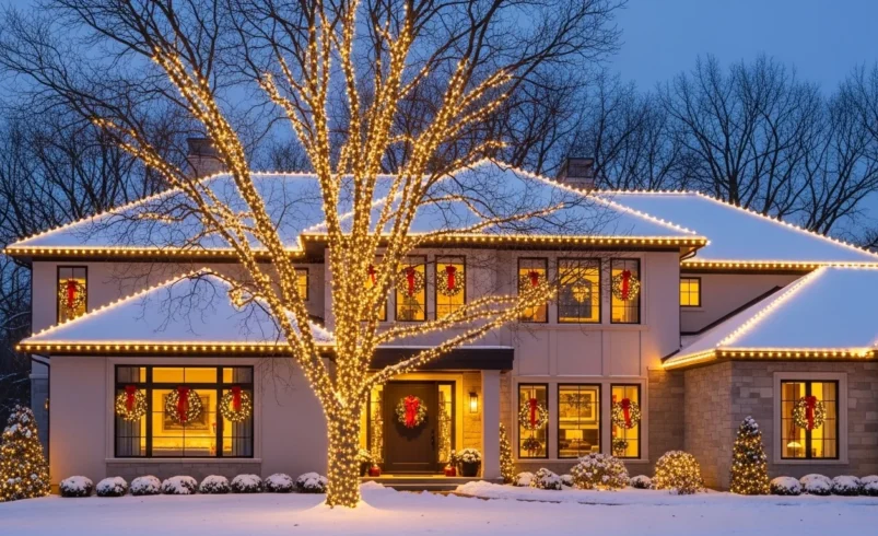 23 Christmas Lights on House Exterior Ideas for Modern Decorating